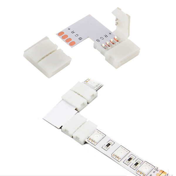 L Shape 4Pin RGB Color Change LED Strip Lights Fast Conector Accessories For width 10mm RGB led strip lights L Shape 4Pin RGB Color Change LED Strip Lights Fast Conector Accessories For width 10mm RGB led strip lights
